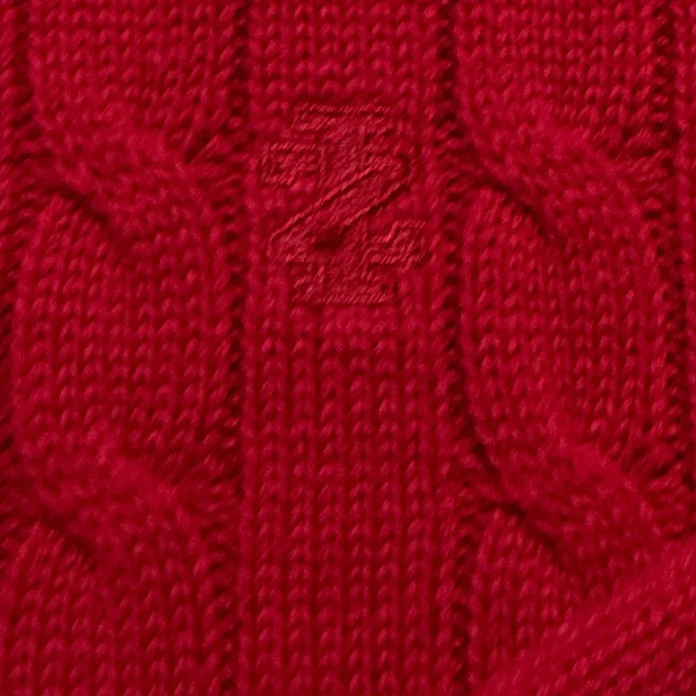 IZOD Mens XXL Red Cable Knit Quarter Zip 100% Cotton Mock Neck Sweater
